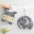 GobekUsa Cartoon Animals Coral Velvet Hand Towel - Microfiber Terry Towel with Quick Drying