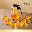 GobekUsa Glass Teapot with One-button Filtration for High-temperature Tea Brewing