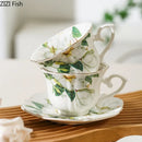 GobekUsa Camellia Porcelain Cup & Saucer Set - Elegant Tableware Coffee Mug for Afternoon Tea