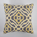 GobekUsa Geometric Canvas Cotton Cushion Cover - Yellow Grey/White Embroidery Square Pillow Cover