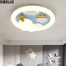 GobekUsa Kids Ceiling Light: Minimalist Pink Blue Lamp for Bedroom or Living Room
