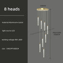 GobekUsa Golden LED Crystal Chandelier for Living Room Staircase