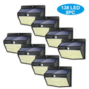 GobekUsa 138 LED Solar Wall Lamp Security Motion Sensor 3 Modes Fence Yard Deck