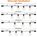 GobekUsa Dimmable LED G40 String Lights | 50FT 65FT Connectable Outdoor Fairy Light