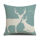 GobekUsa Deer Grid Line Pillowcase 45x45cm Nordic Linen Cushion Cover for Modern Home