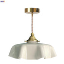 GobekUsa Cream Glass Copper LED Pendant Lamp for Kitchen Bedroom Living Room