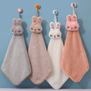 GobekUsa Cartoon Rabbit Coral Velvet Hand Towel - Quick Dry Kitchen Bathroom Cleaning Towel