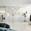 GobekUsa Carp Fish Lotus Leaf Gold Wall Pendant Chinese Bionics Home Decor