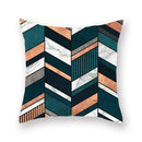 GobekUsa Geometric Leaf Flower Pillowcase Teal Blue Sofa Car Home Decor Throw Cover
