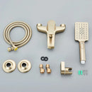 GobekUsa Brushed Gold Shower Faucet Mixer Set with Wall Mount Black Control Valve