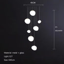 GobekUsa Gregg Pendant Lamp: White Bubble Glass Italian Design for Home, Kitchen, Restaurant