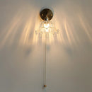 GobekUsa Crown Glass LED Wall Lights Brass Switch Stair Fixtures