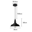 GobekUsa Black Aluminium Modern Pendant Light for Living Room Dining Table Decor