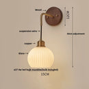 GobekUsa Copper Adjustable LED Wall Light - Modern Nordic Design, Pull Chain Switch, White Glass