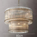 GobekUsa Gold Double Layer Ring Crystal Pendant Light for Bedroom Dining Living Room