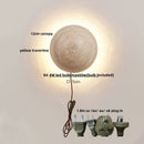 GobekUsa LED Wall Light: Nordic Modern Design with White Glass & Yellow Travertine Wood