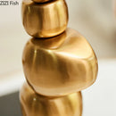 GobekUsa Golden Alloy Stone Pile Candle Holder Ornament Home Aroma Container
