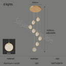 GobekUsa Double Story LED Ring Chandelier - Modern Nordic Style Living Room Lighting