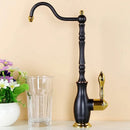 GobekUsa Gold Kitchen Sink Faucet Cold Water Tap 360° Rotating Drinking Faucet Solid Brass
