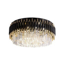 GobekUsa Gold Black Crystal Ceiling Chandeliers: Modern LED Round Kitchen Pendant Lamps for Home Lighting