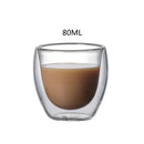 GobekUsa Double Wall Glass Cup for Coffee Milk Juice Tea - High-resistance Drinkware