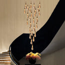 GobekUsa Gold Crystal Chandelier for Modern Living, Dining & Stair Lighting