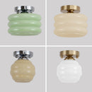 GobekUsa Creamy Glass Iron LED Ceiling Light - Modern Indoor Lighting Fixtures