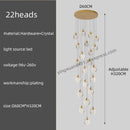 GobekUsa Crystal Chandelier Pendant Light for Luxury Staircase
