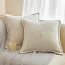 GobekUsa Corduroy & Boho Striped Pillow Covers - Broadside Decorative Throw Pillow Case