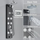 GobekUsa Rainfall Shower Panel with Storage Rack and Massage Jets