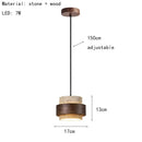 Japanese Wabi Sabi Stone Pendant Light in White or Gray