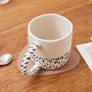 GobekUsa 340ML Ceramic Coffee Milk Mug with Unique Three-Dimensional Illustration