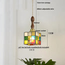 GobekUsa Colorful Glass Magic Cube LED Pendant Lights Tiffany Style Wood Hang Lamp