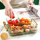 GobekUsa 6-Grid Divided Fruit Plate Snack Dish Dry Fruit Tray Light Luxury Tray