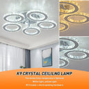 GobekUsa Crystal LED Rings Ceiling Chandelier Dimmable Luminaire