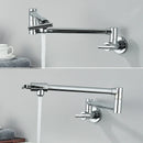 GobekUsa Double Joint Pot Filler Faucet Swing Arm Wall Mount Kitchen Tap