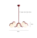 GobekUsa Bean Glass Pendant Light, red & cream, Minimalist Nordic Chandelier for Living Room, Bedroom, Dining & Study