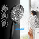GobekUsa 3-in-1 Pressure Boost Shower Head with Hose Base - Large Water Yield