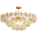 GobekUsa LED Frost Glass Shell Chandelier for Home Decor and Lighting