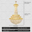 GobekUsa Crystal Chandelier: Luxury European Living Room Main Light 2024 Elegant Design