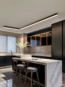 GobekUsa Black Linear LED Ceiling Lamp for Living Room, Aisle, Dining Room