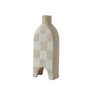 GobekUsa Geometric Check Ceramic Vase for Stylish Flower Arrangements