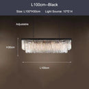 GobekUsa Black Gold Crystal Ceiling Chandelier: Modern LED Pendant Light for Luxe Living Spaces