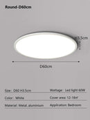 GobekUsa LED Ceiling Light: Nordic Style Ultra Thin Square Lamp for Living Room and Bedroom