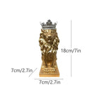 GobekUsa Golden Crown Lion King Statue 17cm Height Nordic Handicraft Home Office Decor