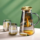 GobekUsa Glass Tea Jug & Water Kettle Set - Heat Resistant Teaware Tray & Accessories