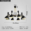 GobekUsa Nordic LED Multiple Head Chandelier - Black/White Iron Art - Living Room/Bedroom/Kitchen/Hotel