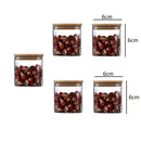 GobekUsa 5oz Glass Jars Set with Bamboo Lids for Tea Coffee Beans Storage