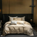 GobekUsa Luxe Embroidered Cotton Bedding Set: Duvet Cover, Pillowcases, Flat Sheet
