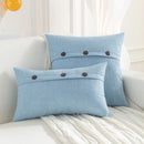 GobekUsa Linen Button Sofa Cushion Cover Set for Living Room and Bed